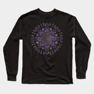 Flower of Life Dot Art Pastels, purples and gold Long Sleeve T-Shirt